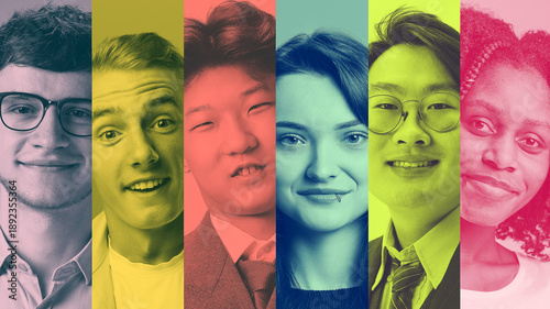 Fotografie Diversity collage with people portraits symbolizing inclusiveness