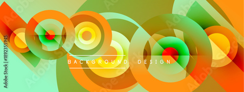 Abstract circles, vibrant colors create dynamic background. Modern design elements blend seamlessly, offering visual appeal.