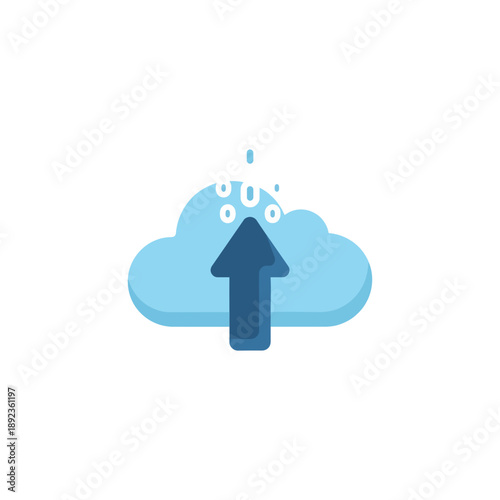 Cloud Upload Icon: Data Transfer, Digital Storage, and Cloud Computing Concept
