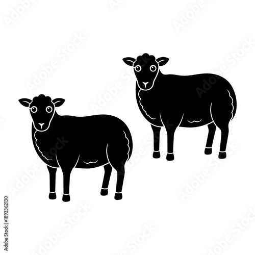 Sheep Animal Vector on White Background.