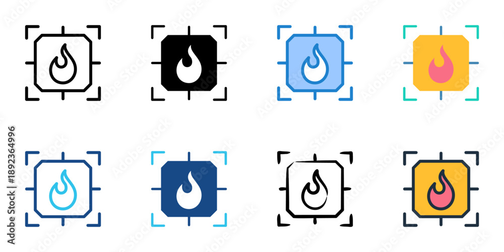 Fototapeta premium Thermograph icons set multiple style collection. Editable stroke 