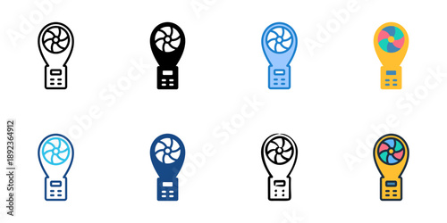 Anemometer icons set multiple style collection. Editable stroke 
