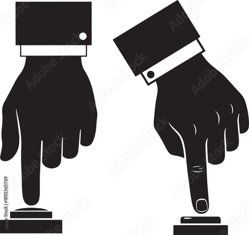 Press button silhouette finger pointing sign icon