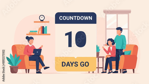 Family gathered at home, anticipating a significant event or deadline