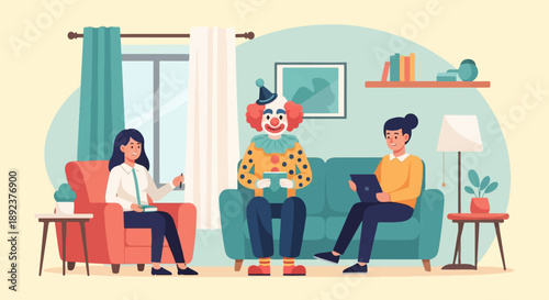 Diverse people in a living room session