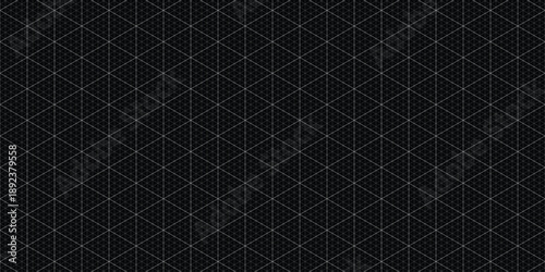 Minimal Isometric Line Grid on Black Background