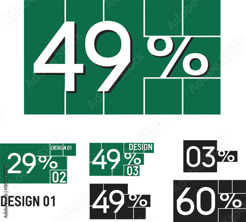 Forty nine percent discount green blocks and numbers design set