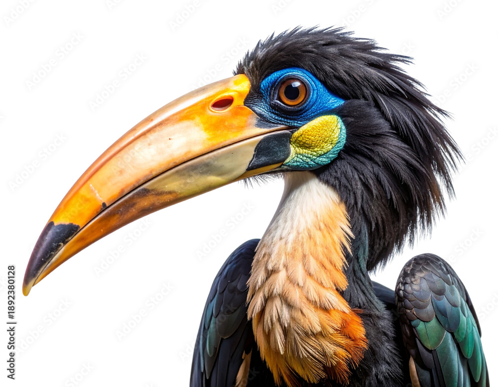 Naklejka premium Bird with Striking Large Beak, Close-Up Wildlife Cutout