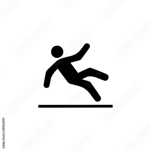 Falling Person Slippery Surface Pictogram