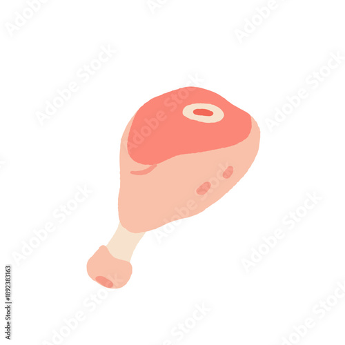 Cartoon meat. Fresh meat products. Culinary, grocery raw pork, beef steaks, chicken, turkey, sausage, bacon, pork belly, ham, poultry, ribs. Meat market vector set