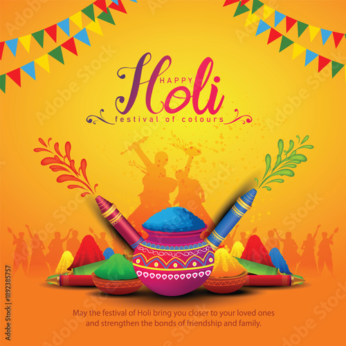 Indian festival happy Holi with colorful background. editable abstract vector illustration design