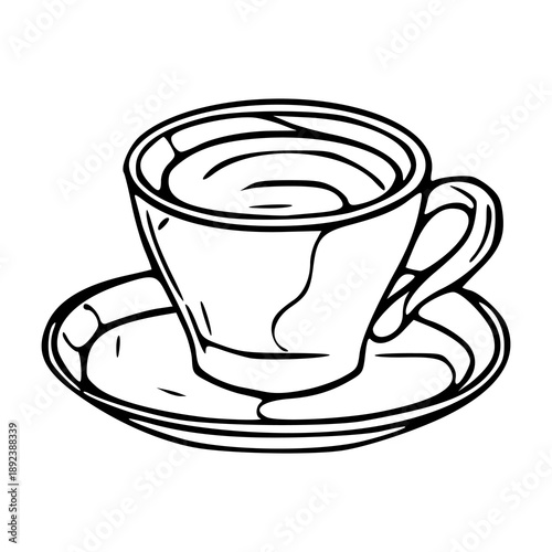 simple espresso cup sketch for morning routine and relaxation