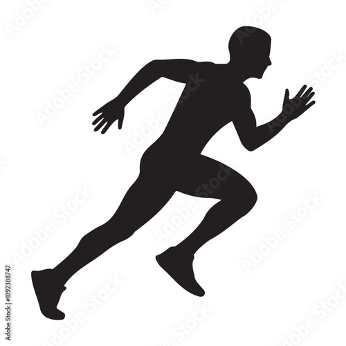 A dynamic runner in motion captured as a striking silhouette