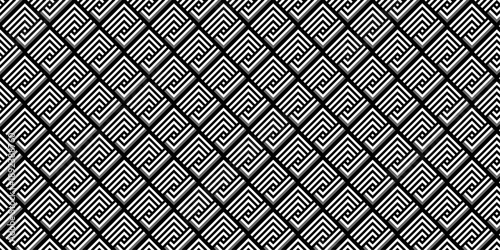 Illustration seamless pattern line colorful tile ornament wallpaper. Mosaic backdrop retro chevron design.