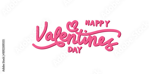 Happy Valentines Day message in pink with heart