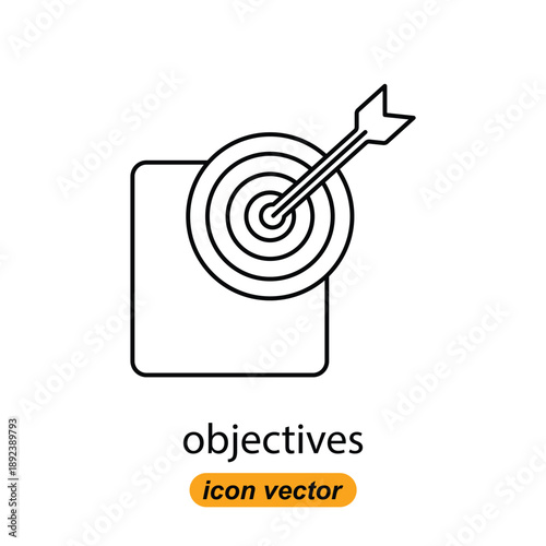 objectives icons. Flat illustrations of objectives vector icons for the web. Vector illustrations of company icons.
