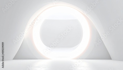 Abstract light glow frame background with soft gradients and airy depth. Clean luminous border ideal for healthcare, wellness, technology branding, presentations, websites, posters, and modern design 