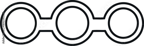 Minimalist chain link icon in modern black line style
