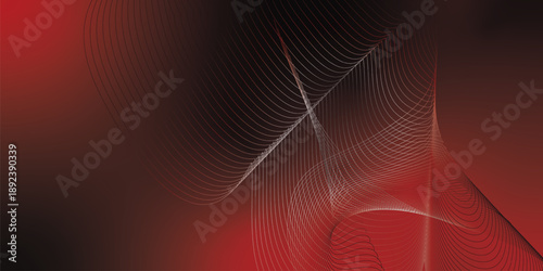 Abstract red and black background featuring smooth flowing wave shapes and translucent curved layers with soft light gradients, creating a modern dynamic motion effect, elegant futuristic design, mini