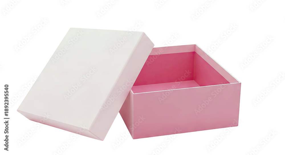 Fototapeta premium Open Pink Gift Box with Lid