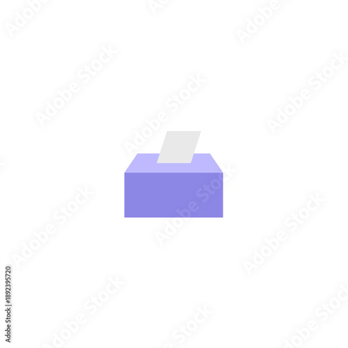 Minimal ballot box icon, election concept flat illustration