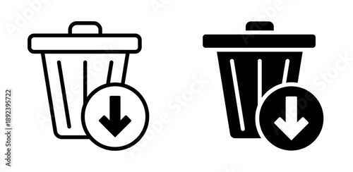 Trash bin icon. Reduce waste, trash can symbol