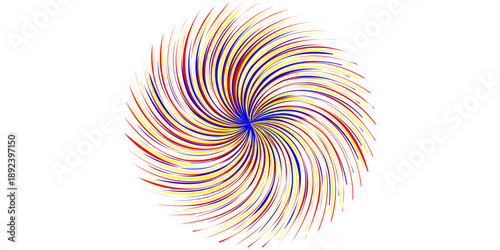 Geometric art monochrome background abstract digital artwork design, vibrant swirling vortex composed of numerous curved lines in shades of multi color high-quality professional.