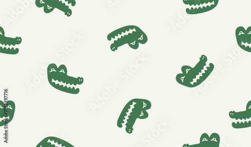 Cute crocodile pattern background vector design