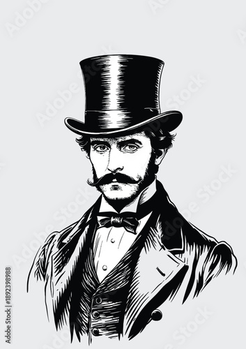 048-34-Gentleman portrait featuring a distinguished man in formal attire and period fashion