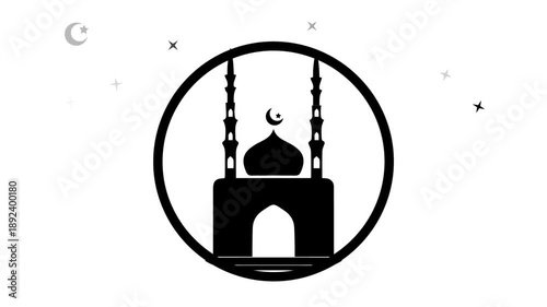 Mosque Icon Animation in silhouette styles,
Ramadan Mosque Icon Motion Design, suitable for Islamic themes, Ramadan content, religious presentations, apps, and motion graphic projects.