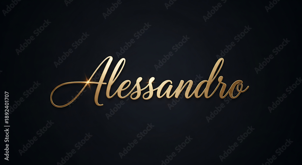 Obraz premium Gold Alessandro Script on Dark Textured Background