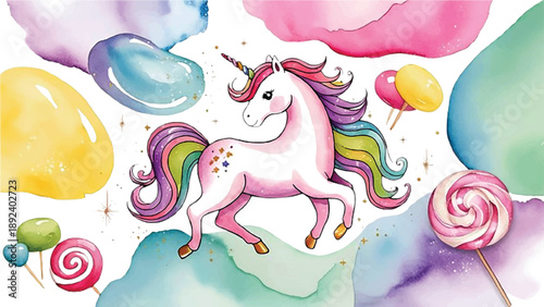 watercolor unicorn