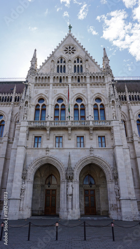 Photography Entrance to the ornate neo-gothic Hungarian Parliament building