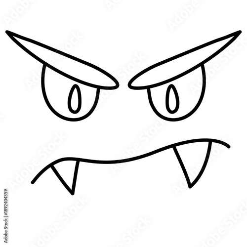 Cartoon Of Evil Drawing Face Illustration