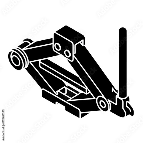 Car Floor Jack Black Silhouette Icon – Automotive Lifting Tool Illustration
