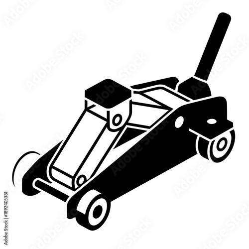Car Floor Jack Black Silhouette Icon – Automotive Lifting Tool Illustration