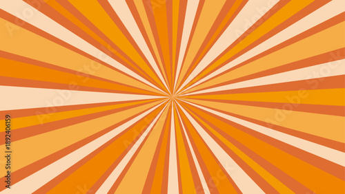 レトロなオレンジカラーの放射状の線の背景素材