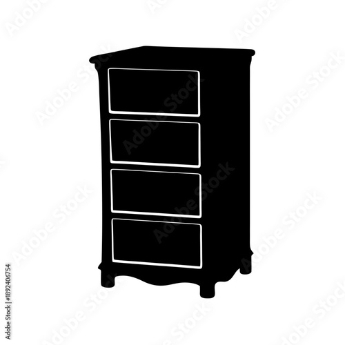 Modern black chest of drawers
