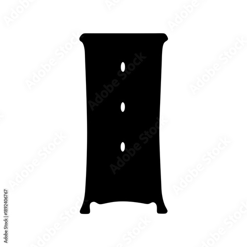 Classic black wardrobe with drawers