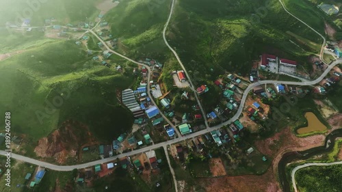 High-Altitude Arabica Coffee Farm Aerial: Lac Duong, Lam Dong Province
the unique topography of the Central Highlands, where coffee is grown on steep slopes to ensure drainage and quality. 