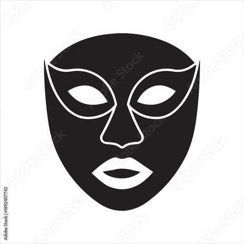 black mask on white background