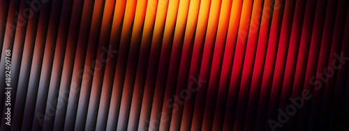 Abstract background with diagonal red and orange stripes and blurred light effect