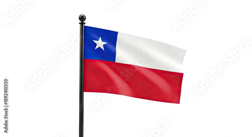 Free Download Chilean Flag Waving on a Pole - GFXLoad