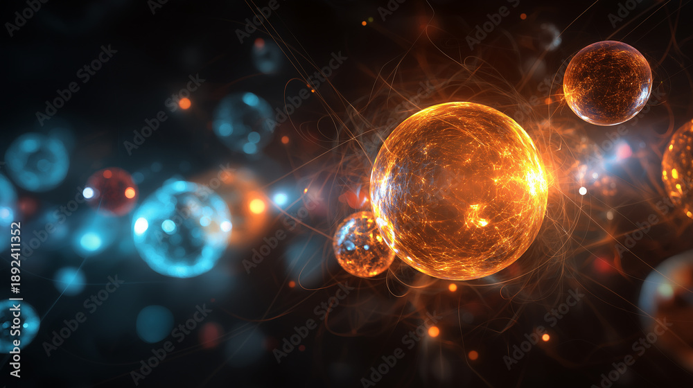 Obraz premium Interaction between atoms.