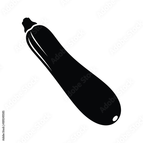 Black silhouette icon of a zucchini on a white background