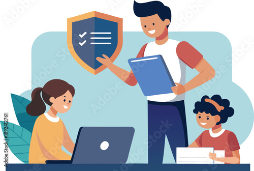 Children learn to create strong passwords in a fun, interactive class, building essential digital security habits.