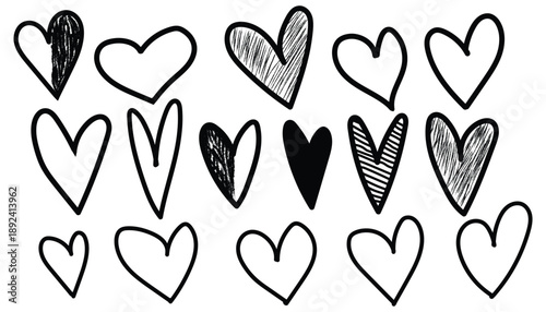 Valentine's day heart illustrations for love and romance