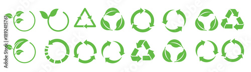 big set of recycle icon recycle recycling symbol vector