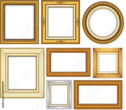 Luxury Golden and Silver Picture Frame Mockup Collection Set
