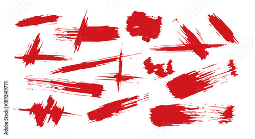 Watercolor brush strokes set in blue and green tones Hand-painted abstract vector elements for background decoration and design